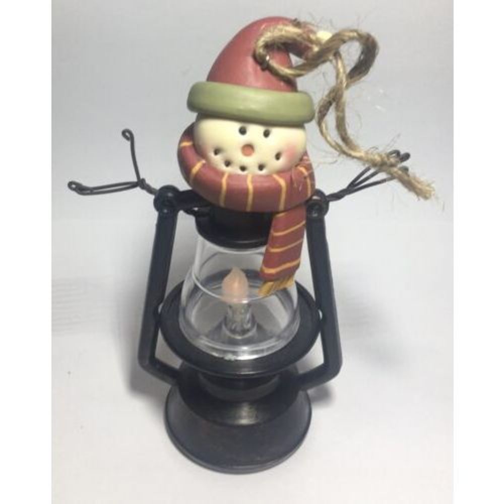 Crazy Mountain Snowman Ornament, Oil Lamp, Lantern, Michael Stoebner
